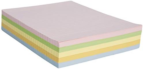 School Smart Ruled Exhibit Paper, 8-1/2 x 11 Inches, Assorted Colors, 500 Sheets - 085454