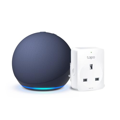 Echo Dot (5th generation) | Deep Sea Blue + TP-Link Tapo P110M Smart Plug with Energy Monitoring, Works with Alexa - Smart Home Starter Kit