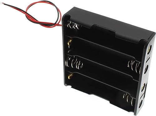 Image of QBM 18650 Battery Case Holder with Lead Wire Bundle 3.7V DIY Battery Storage Box in Series (Pack of 2) (4 Cell Holder) Multicolor