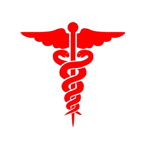 Doctor Logo Sticker for Cars & Bikes, Reflective and Waterproof Sticker, Easy to Stick Symbolic Vinyl Sticker/Sign, Red, Pack of 2, Size (WX H- 9 cm X 9 cm)-Self-Adhesive