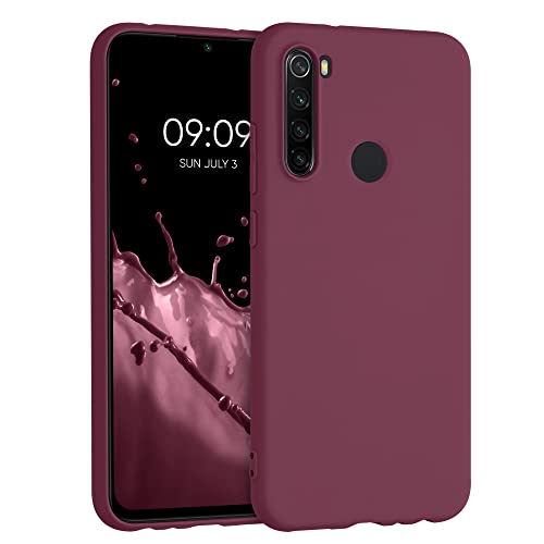 kwmobile Funda para Xiaomi Redmi Note 8 (2019/2021) Carcasa - Ultrafina de TPU y Silicona con Bordes elevados anticaídas - Violeta Burdeos