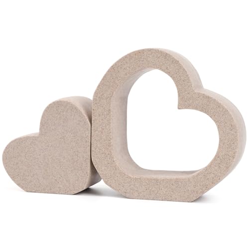Conjunto de 2 Estatuas de Corazón de Resina miniatura 1