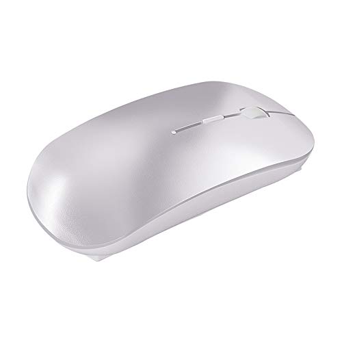 Maus Kabellos Wiederaufladbare USB Funkmaus Leise Klick Kabellose Mouse für Laptop PC Computer, Silber