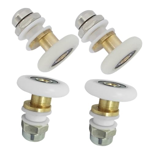 Alasum 4個 浴室ガラス引戸用耐久プーリー 滑らかなスライドと高荷重対応 シャワードア交換部品 コンパクト設計で簡単取付け