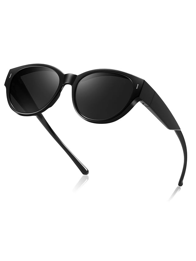 Polarized Sunglasses Fit Over Glasses for Men Women, Oversized Square Sun Glasses UV400 Protection Shades