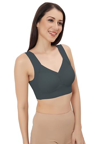 Image of Fabluk ICY Silk Seamless Pushup Sporta Bra, Padded, Full Coverage, Yoga Bralette Tank Top for Workout & Gym