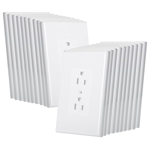 Bates- 1-Gang Duplex Wall Plate 3.18x 4.98 20 Pack White