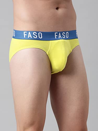 Image of F A S O Men's Cotton Rich Brief | Soft & Breathable Innerwear | Cushioned Waistband | Comfort Fit | Everyday Wear