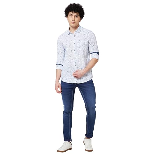 Image of Spykar Men's Regular Fit N /A Full Sleeve Printed Casual Shirts
