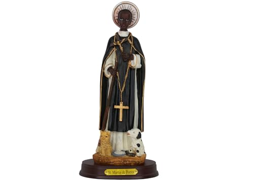 San Martin De Porres Estatua Religiosa en Resina 8.5 pulgadas miniatura 1