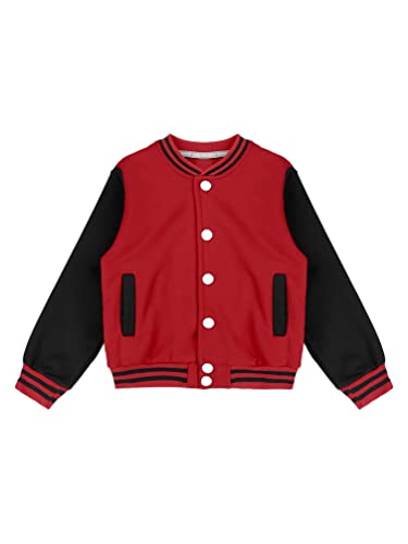 TiaoBug Kids Girls Boys Bomber Jacket Long Sleeves Baseball Uniform Jacket Athletic Cardigan Sweatshirt School Coat4