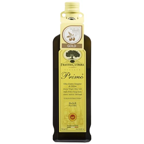 Cutrera Primo Cold Extracted Italian Extra Virgin Olive Oil, Polyphenol Rich, DOP Certified Sicilian EVOO, 25.4 fl oz