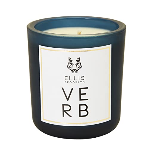 Ellis Brooklyn Verb Scented Candle - Soy Wax Blend, Bergamot, Basil, Cedar Candle & Musk Scented Candles for Home Decor