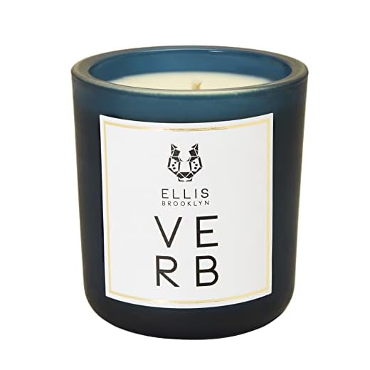 Ellis Brooklyn Verb Terrific Scented Candle | Vegan Soy Wax Luxury Scented Candle, Hand Poured in The USA, 50-60 Hour Slow Burn Time, Recycled 6.5 oz Jar with Gift Box