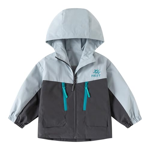 Toddler Girl Fall Clothes Windbreaker Hooded Jackets Lightweight Casual Windproof Jacket with Pockets School Outdoor Outfits