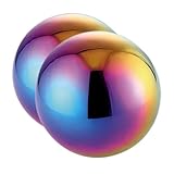 BESPORTBLE 2 Stücke Garten reflektierende Kugel Ball Kugelregal außen Garten Edelstahlkugel gartenkugel Blickkugeln für den Garten Blickbälle für Gärten Rostfreier Stahl Colorful