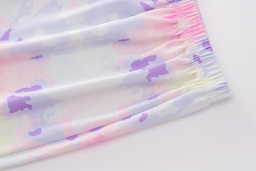 Image of Tie Dye Pajamas for Girls Soft Butterfly Sloth Fall Clothes Big Kids Sleepwear 2-Piece Long Sleeve Set Size 6-16