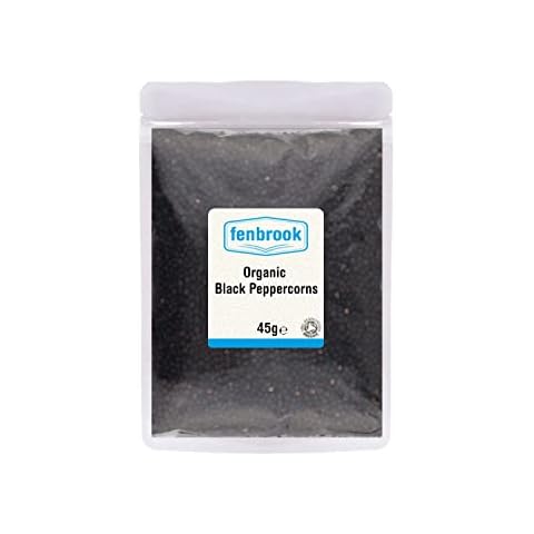 Organic Black Peppercorns 45g | Peppercorns Whole,Great for Spicing and Seasoning, Premium Grade for Grinder Refill Cover