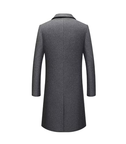 FTIMILD Mens Wool Blend Long Trench Coat Notch Lapel Single Breasted Overcoat with Pockets3