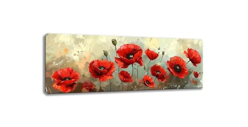 Cristal painting coquelicot broderie diamant rond grand format 80x240cm loisir créatif