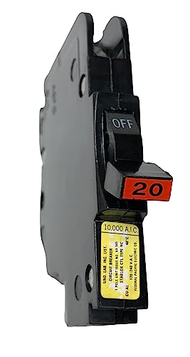 1- Federal Pacific Circuit Breaker NC20 1-Pole 20-Amp Thin Series NC 020 (OUT OF FACTORY CARTON) FPE MAY BE RED OR BLACK HANDLE