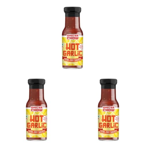 Image of MasterChow Chilli Garlic Stir Fry Cooking Sauce (220 gm) | Medium Spicy | Serves 4-5 Meals | Bang Bang Sauce (Pack of 3)