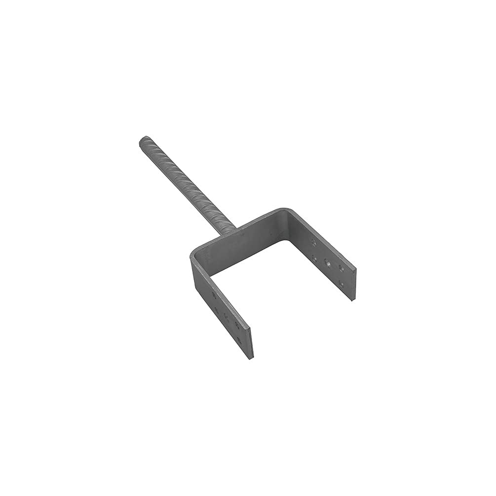 Galvanised Concrete In "U" Shaped Post Support Base Bracket for 100mm (4") Posts