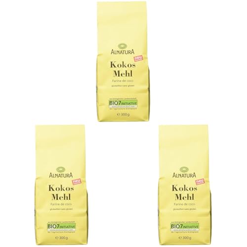 Alnatura Bio Kokosmehl, glutenfrei, 300 g (Packung mit 3)