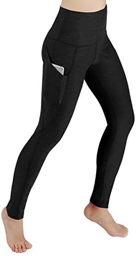 ODODOS High Waist Out Pocket Yoga Pants Tummy Control Workout Running 4 Way Stretch Yoga Leggings,White,XX-Large