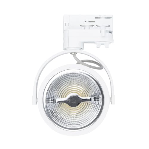 LEDKIA LIGHTING Foco Carril LED Trifásico 15W Regulable CREE AR111 Blanco 2700K Blanco Cálido