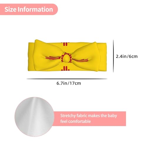 Flag of New Mexico Baby Bow Headband. Comfortable baby headband, suitable for daily wear and photo props.3