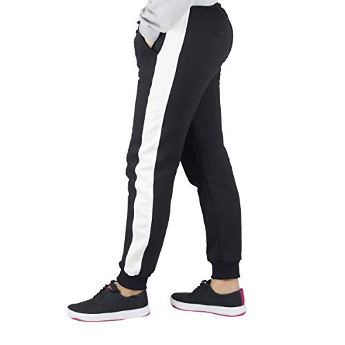 Calça Jogger Masculina Street Calça Moletom Skinny Com Faixa Lateral (Preto, M (40/42))