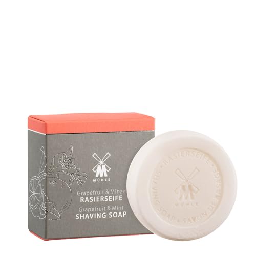 MÜHLE Rasierseife - hochwertige Rasurseife mit Grapefruit & Minze für alle Hauttypen - fruchtig & belebend – 65 g