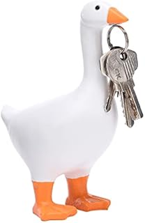 Pumpumly Goose Magnetic Key Holder, Resin Goose Statue, Magnetic Tool Holder Home Decoration, Cute Animal Figurines Keys Holder, for Keys, Glasses, Bells - Orange