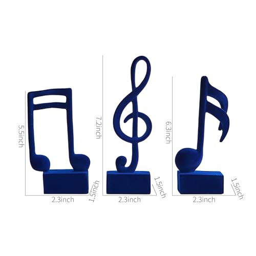 Estatuas Decorativas Notas Musicales Azul 3 Piezas miniatura 3