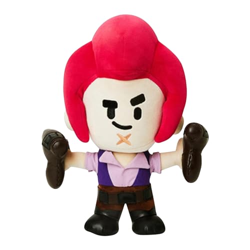 Peluches de la Serie Brawl-Stars de 9.84'', Muñecos de Peluche Periféricos de Personajes Populares del Juego de Disparos, Figura de Anime Tierno Shelly/Pam/El Primo/Spike/Crow/Leon/Poco Plushie