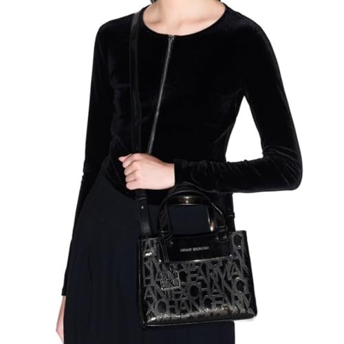 Bolso Tote Liz pequeño para mujer Armani Exchange negro brillante miniatura 2
