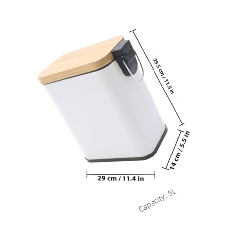 Caneca de basura rectangular de 5L con tapa blanca miniatura 6