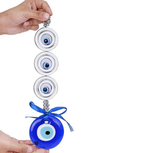Image of PACKNBUY Large Turkish Evil Eye Nazar Battu Wall Hanging for Home Entrance Main Door Good Luck Positive Energy Feng Shui Vastu Protection Charm for Office Shop