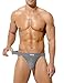 Arjen Kroos Mens Thong Bikini Underwear Thongs for Mens Lingerie Swimsuit Pouch Briefs Light Gray