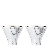 SNOWFOX Premium Vacuum Insulated Stainless Steel Martini Glass, Set of 2, Martinis Stay Icy Cold, Stemless Cocktail Glasses, Elegant Home Entertaining, Bold Beautiful Barware Set, 8 oz, Marble