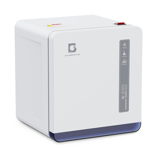 BarberPub Handtuchwärmer Elektrisch mit UV Sterilisator, 8L Handtuchheizkörper Elektrisch bis zu 24 Handtücher für Friseursalon & Kosmetikstudio, HW208W (Weiß)