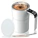 Self-stirring Coffee Mug Magnetic Stirring Cup Drink Stirrer Rechargeable Automatic Mixing Cup w/LCD Thermometer for Coffee Tea Hot Chocolate (White, 13 oz)