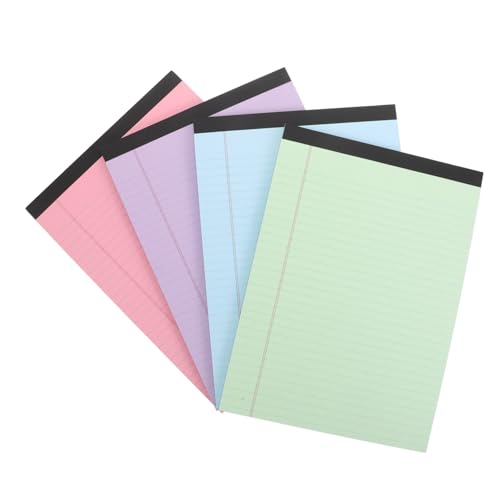 Bloc-notes lignés grand format avec larges lignes pour une écriture fluide et lisible en lot de 4