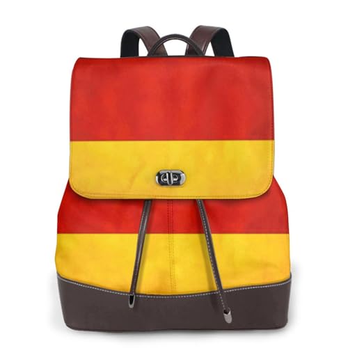 Sac à dos d'affaires en cuir noir motif Allemagne pour femme active