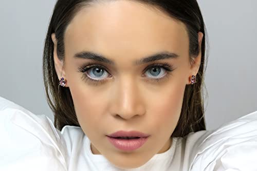 Boucles d'oreilles améthyste et argent Anémone en pierre de naissance - 4
