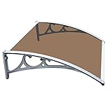 屋根庇 正面玄関 ひさし 庇 後付け 雨よけ 奥行60/80/100/120cm 玄関ひさし 窓オーニング テラス 屋根 雨雪保護 梅雨対策 PC耐久ボード アルミ合金ブラケット 頑丈で耐久性 組み立てが簡単 (Color : Brown, Size : 60x100cm)