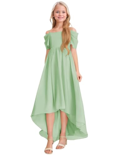 Cold Shoulder Chiffon Junior Bridesmaid Dresses for Girls Flower Girl Dress for Wedding Girls Formal Dress4