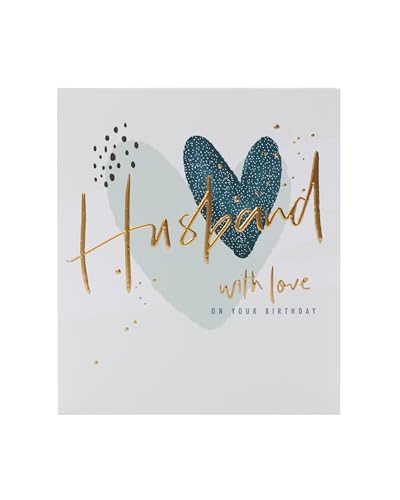 UK Greetings Birthday Card for Husband - Hearts Design