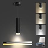 OKELI Pendant Light Smart, Modern Black Pendant Lights Fixture, Dimmable Unique LED Pendant Lighting for Kitchen Island,20W,2700-6000K, ETL(1Pack)